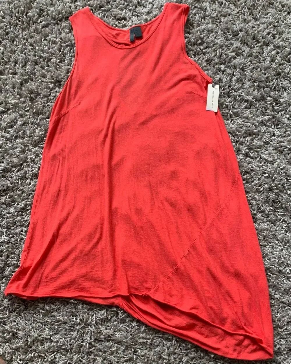 NEW NWT LEFT OF CENTER Anthropologie Asymmetrical red JERSEY TUNIC DRESS sz XS
